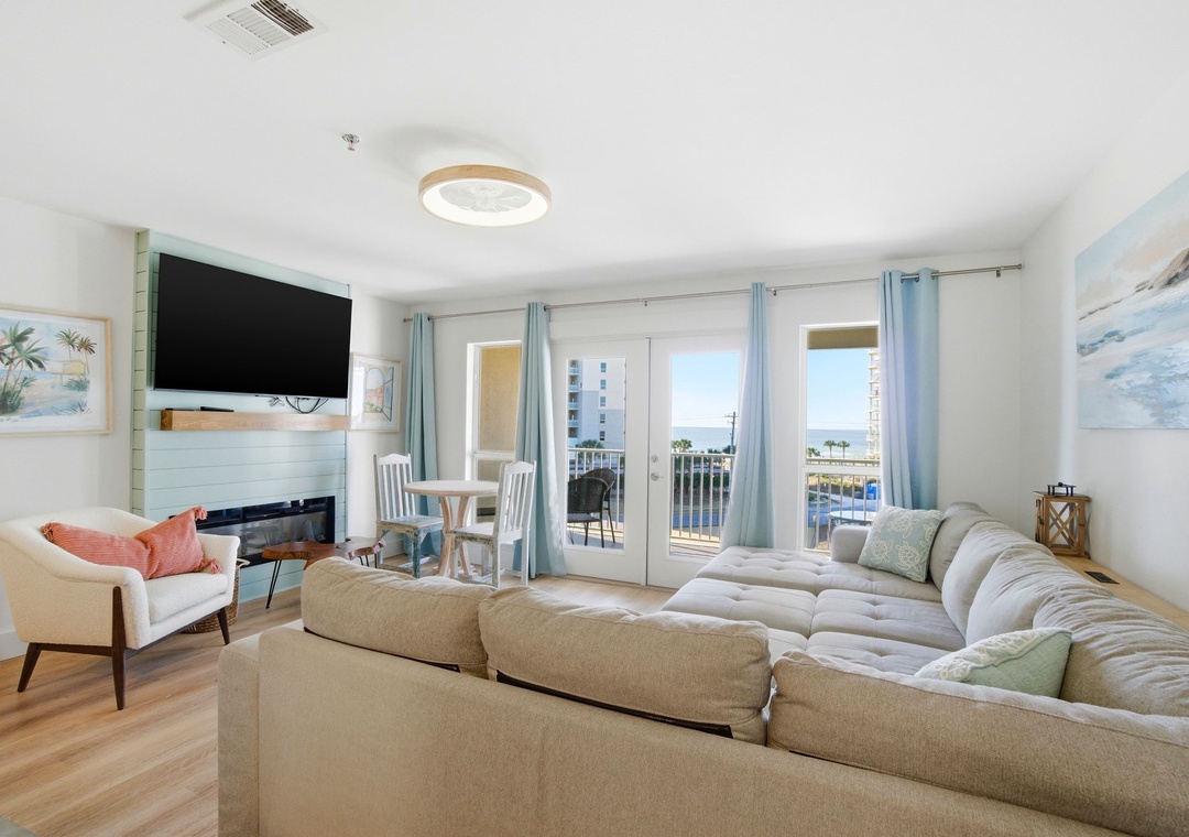 Grand Caribbean 411W- Living Room TV & Balcony