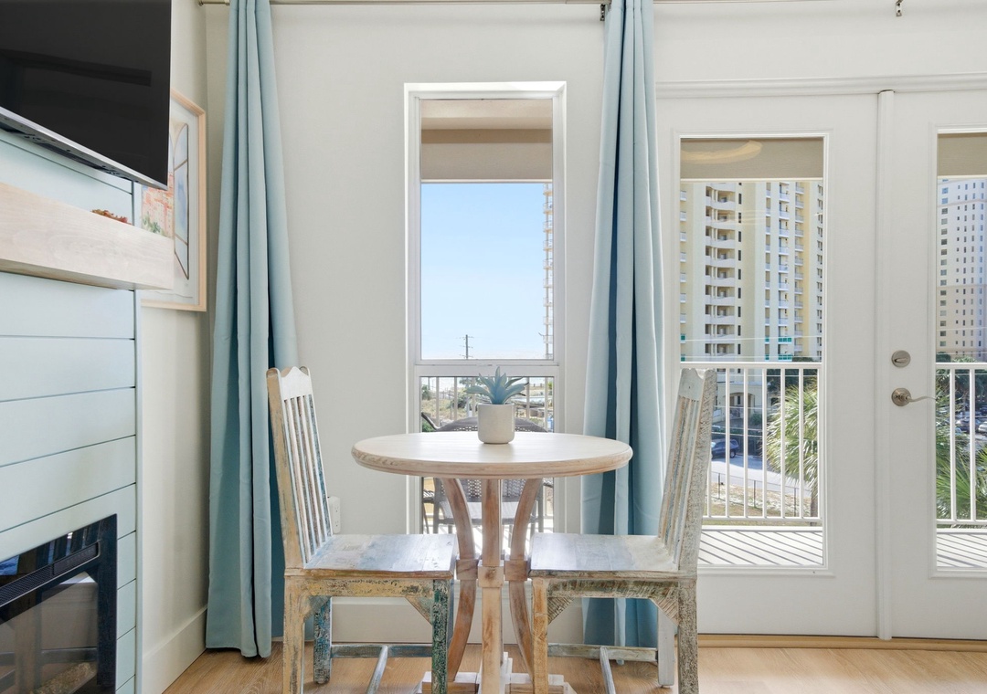 Grand Caribbean 411W- Cafe Table overlooking the Balcony