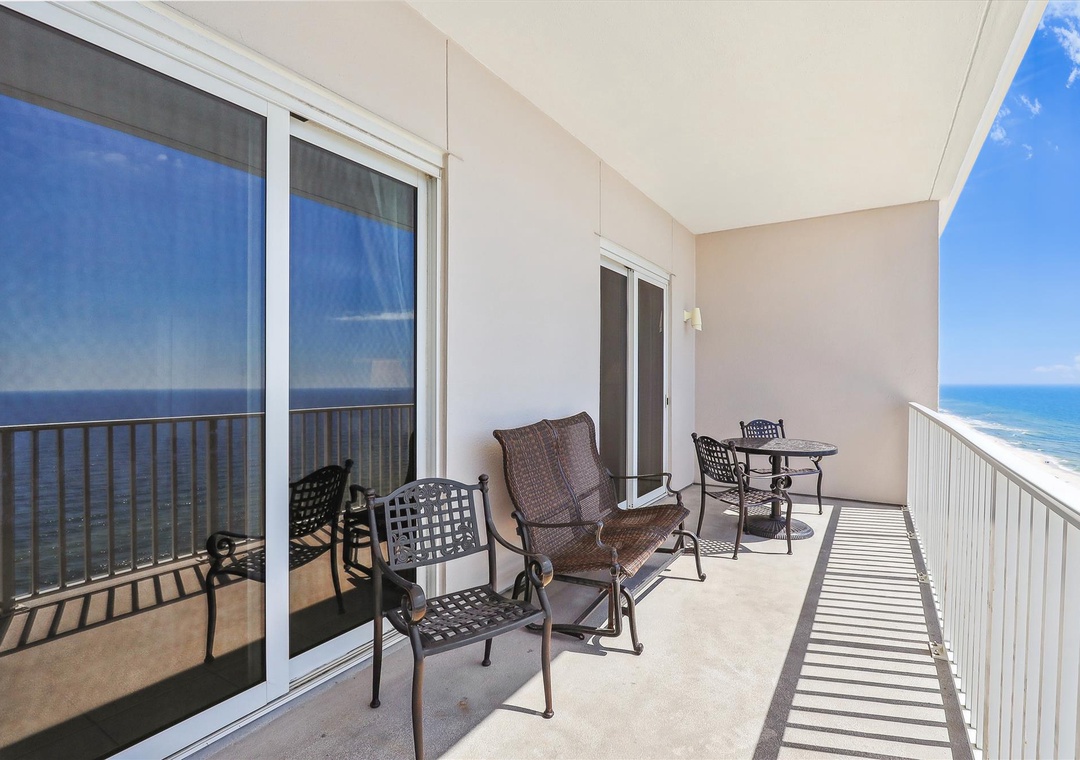 Windemere 1502 Beach view Balcony with Chairs and Tables