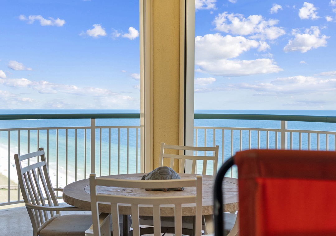 Beach Colony T15B- Step onto your private balcony and take in endless turquoise waters stretching to the horizon—your perfect spot for morning coffee or sunset cocktails with the sound of waves below.