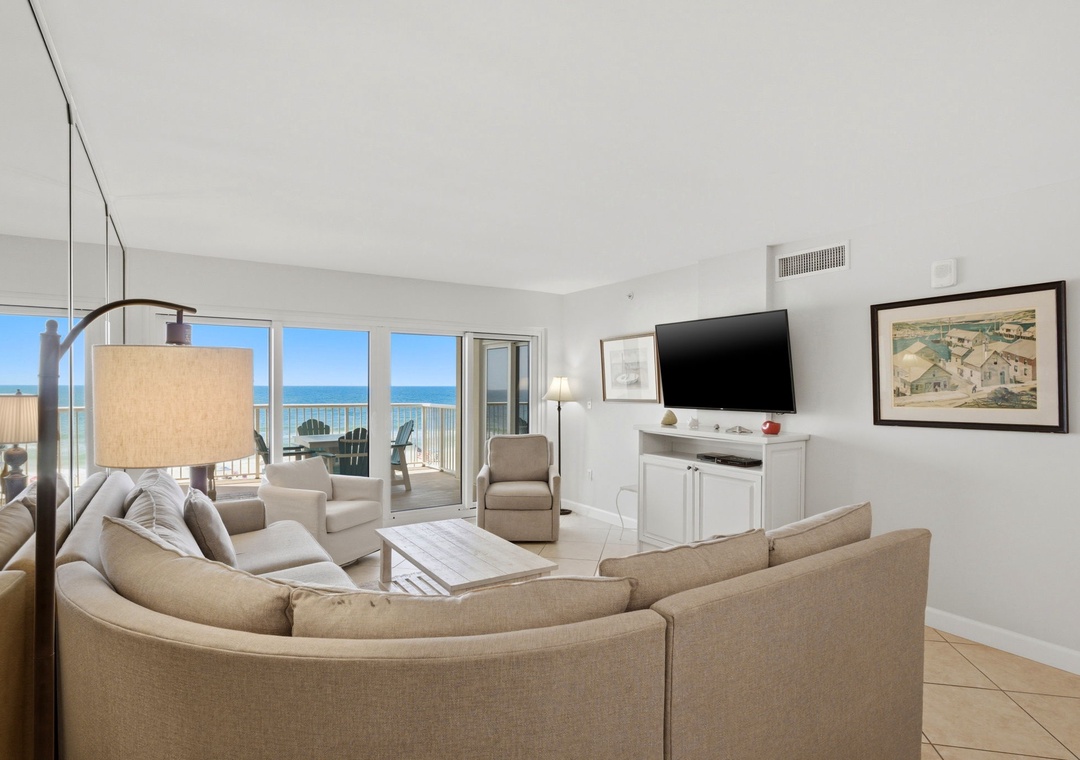 Sandy Key 318 View from the Living Room, TV & Balcony