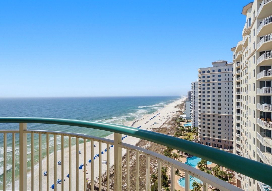 Beach Colony West 15C- View from Balcony Down Perdido Key Beach