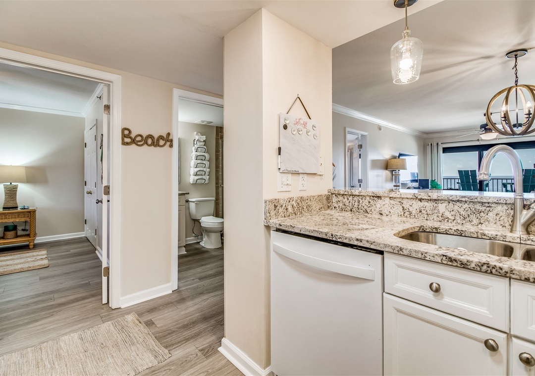 Ocean Breeze West 604 Kitchen Counter and Dishwasher