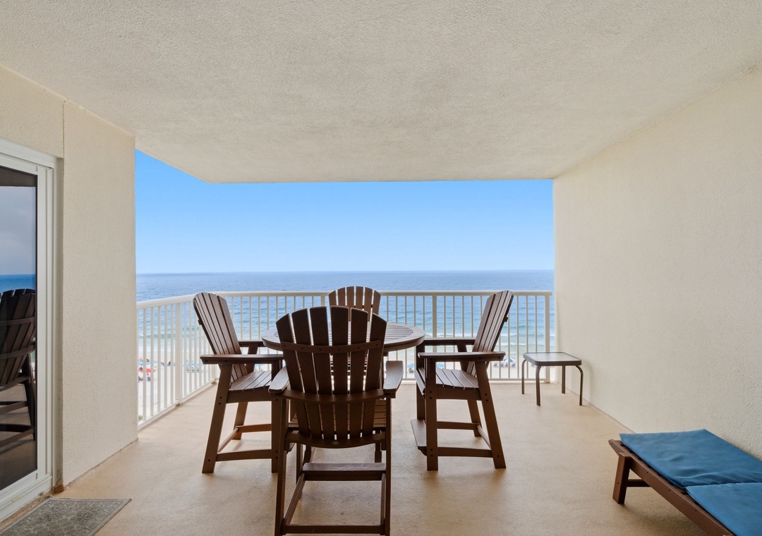 Sandy Key 637- Imagine sipping your morning coffee on your private balcony with unobstructed ocean views stretching to the horizon. Comfortable seating invites you to relax, soak in the sea breeze, and watch waves roll in.