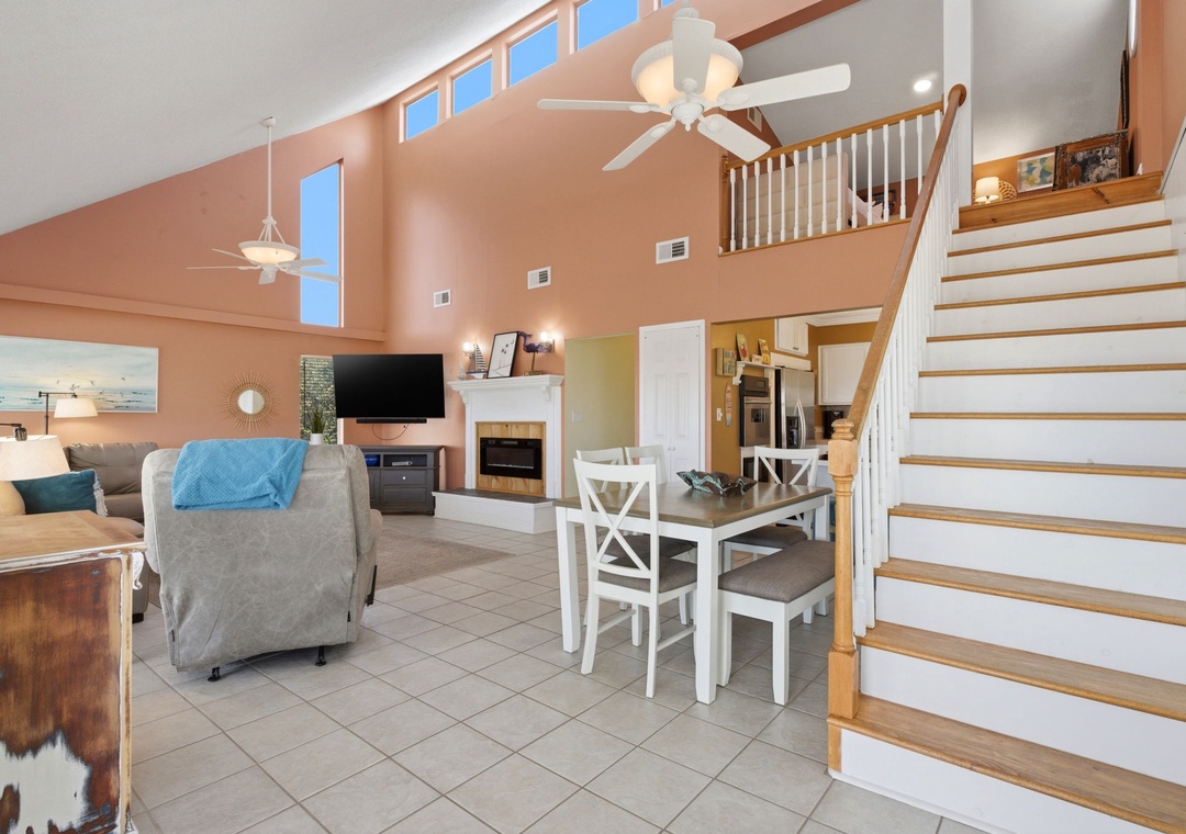 Dunestruck- Dining Room towards Living Room & Stairs to Loft