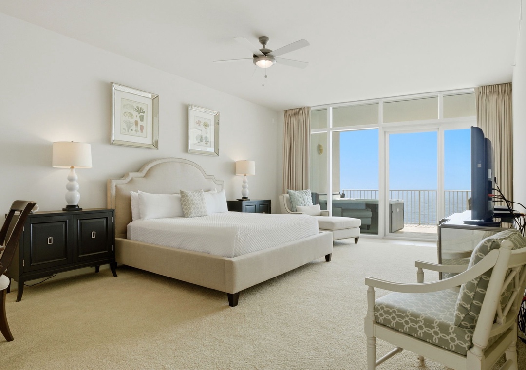 Turquoise Place 1108C- Bedroom 1 & Balcony View