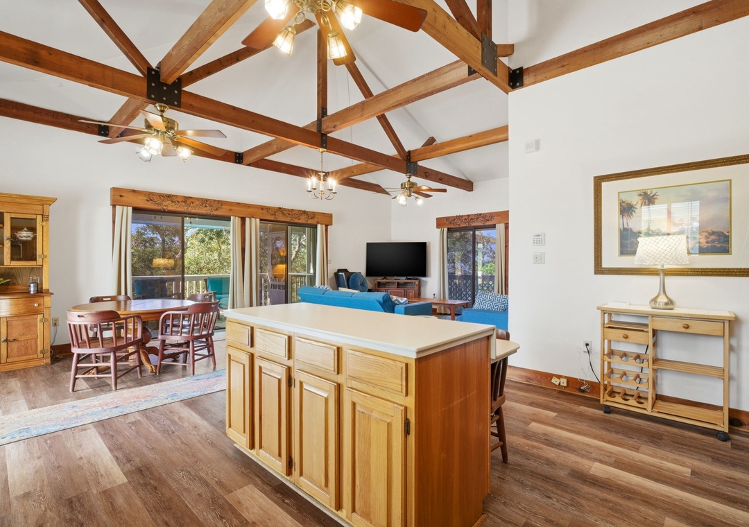 Caribbean Breezes- Kitchen View to Living Room & Dining Room