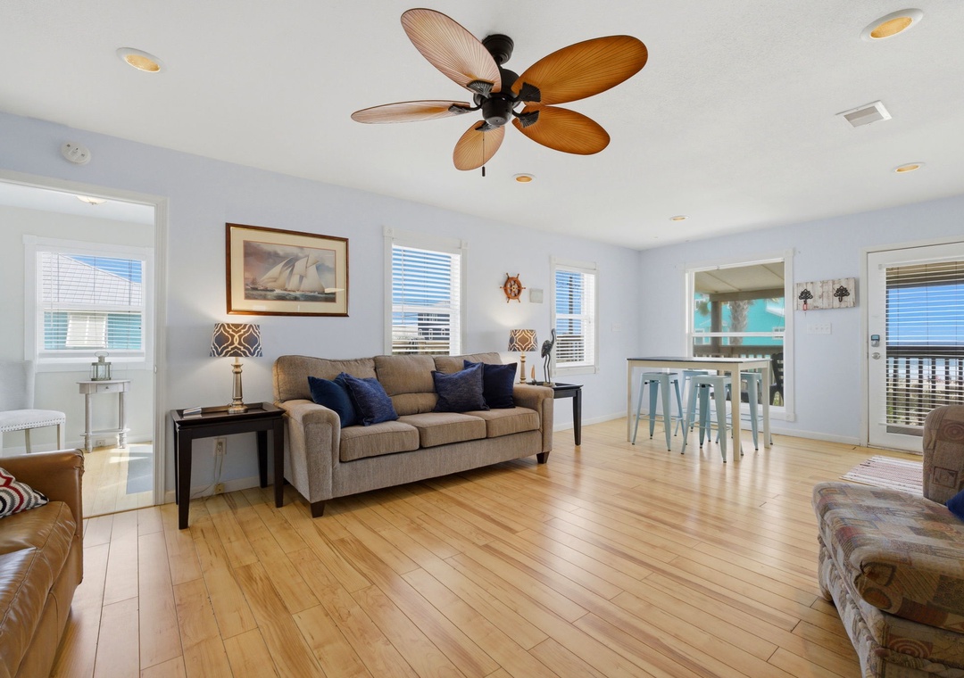 Seaswept- Living room & Dining Room View