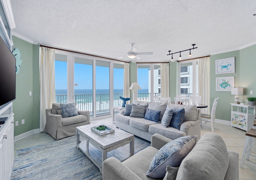 Lighthouse 418- Living Room View towards Balcony