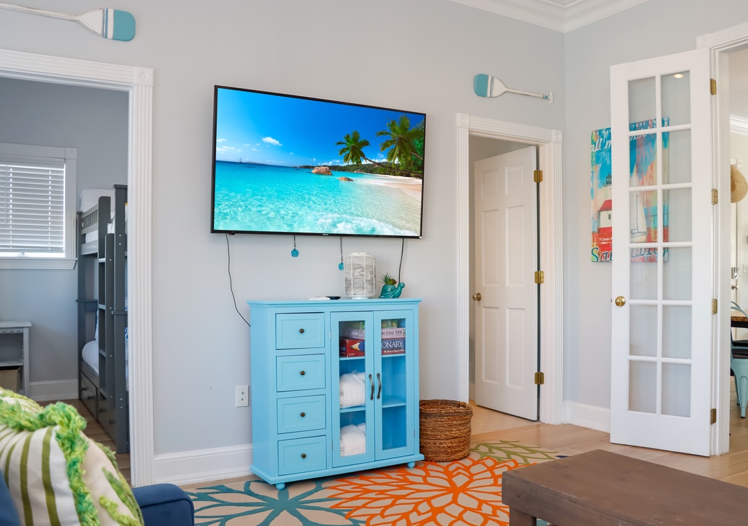 Family Room, Bedroom 1 and Full Bathroom