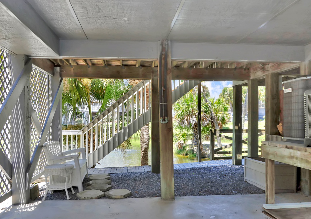 Outdoor Shower Under House