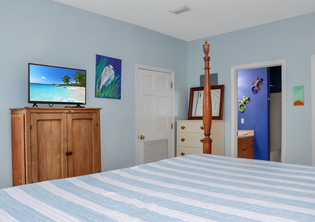 Bedroom 1 with Full Bathroom and TV