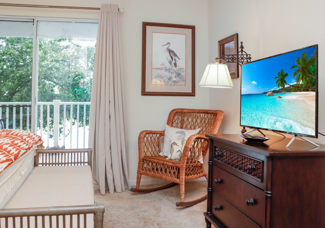 Bedroom 1 - TV and Covered Deck