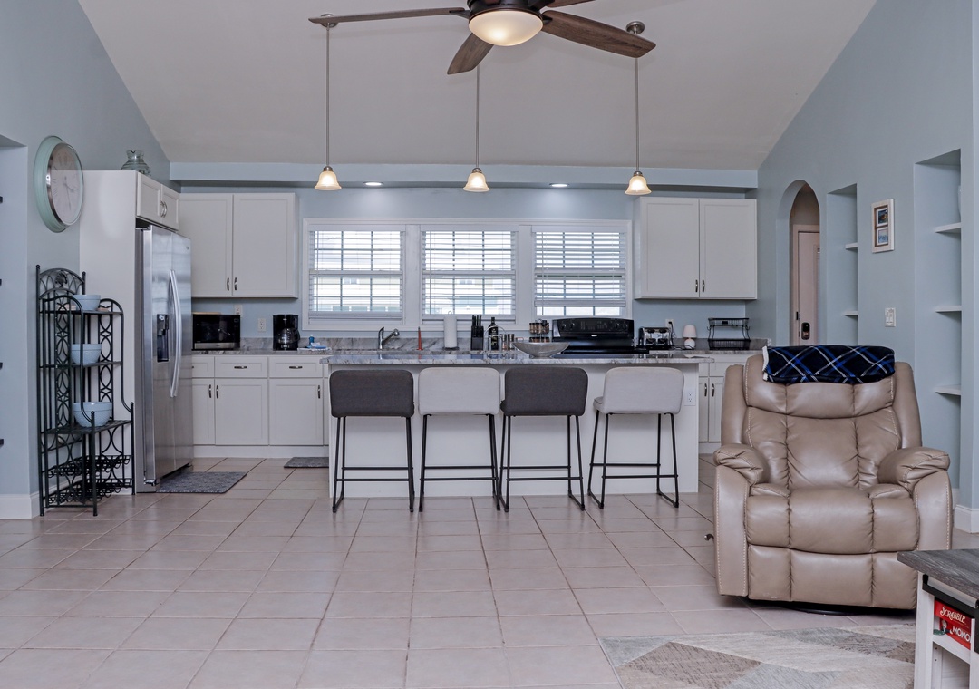 Living Area and Kitchen