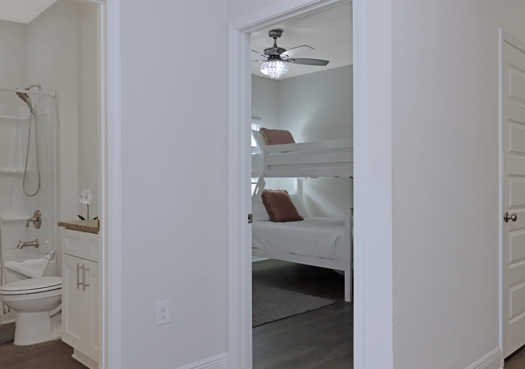 Full Bathroom and Bunk Room