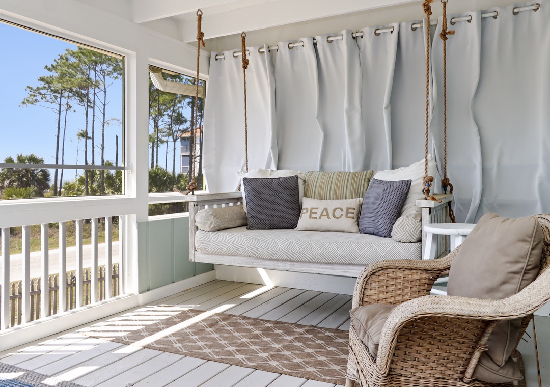 Beach View Screened Porch with Swing