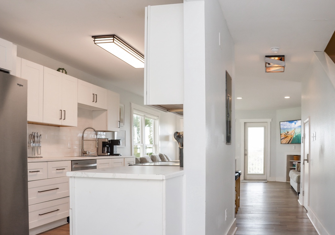 Kitchen and Hallway to Living Room