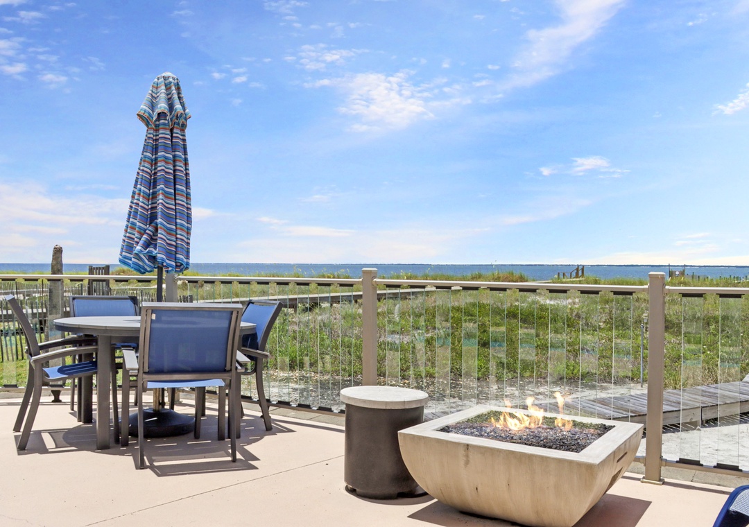 Beach Front Outdoor Dining and Fire Pit