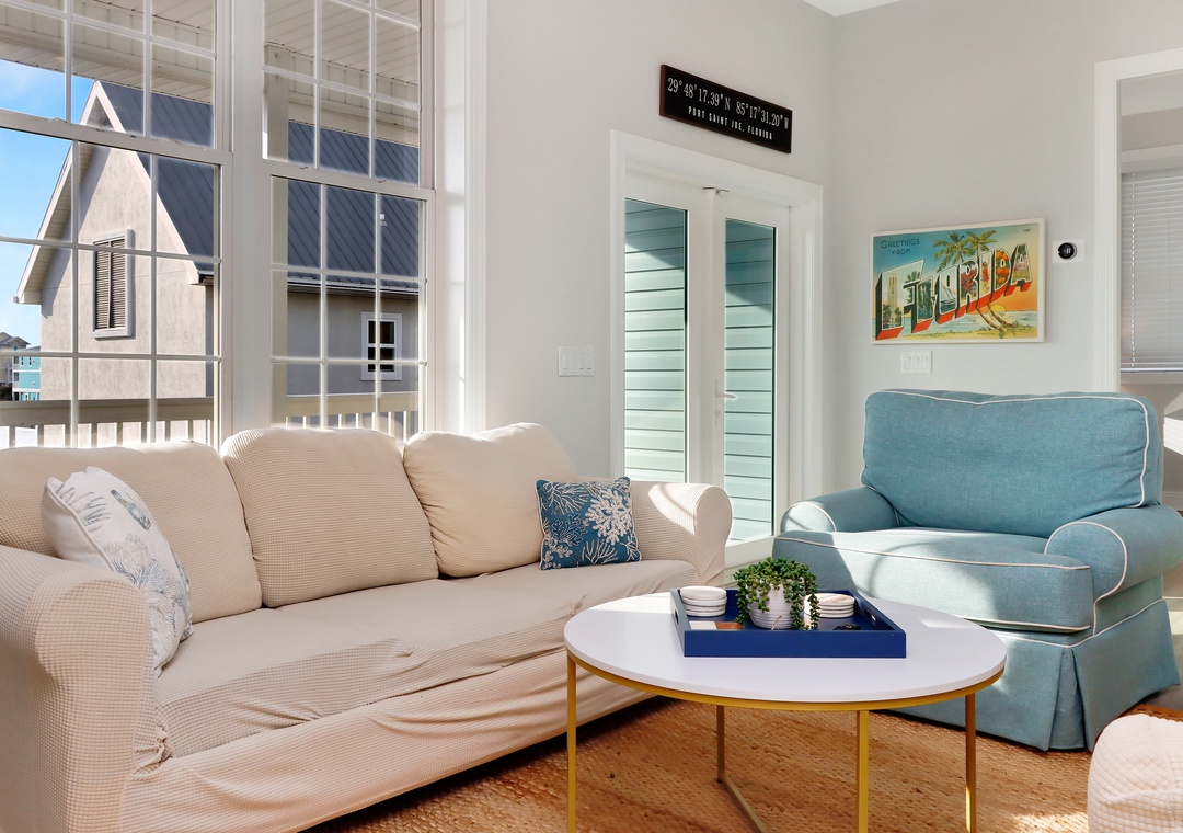 Living Room with Covered Deck