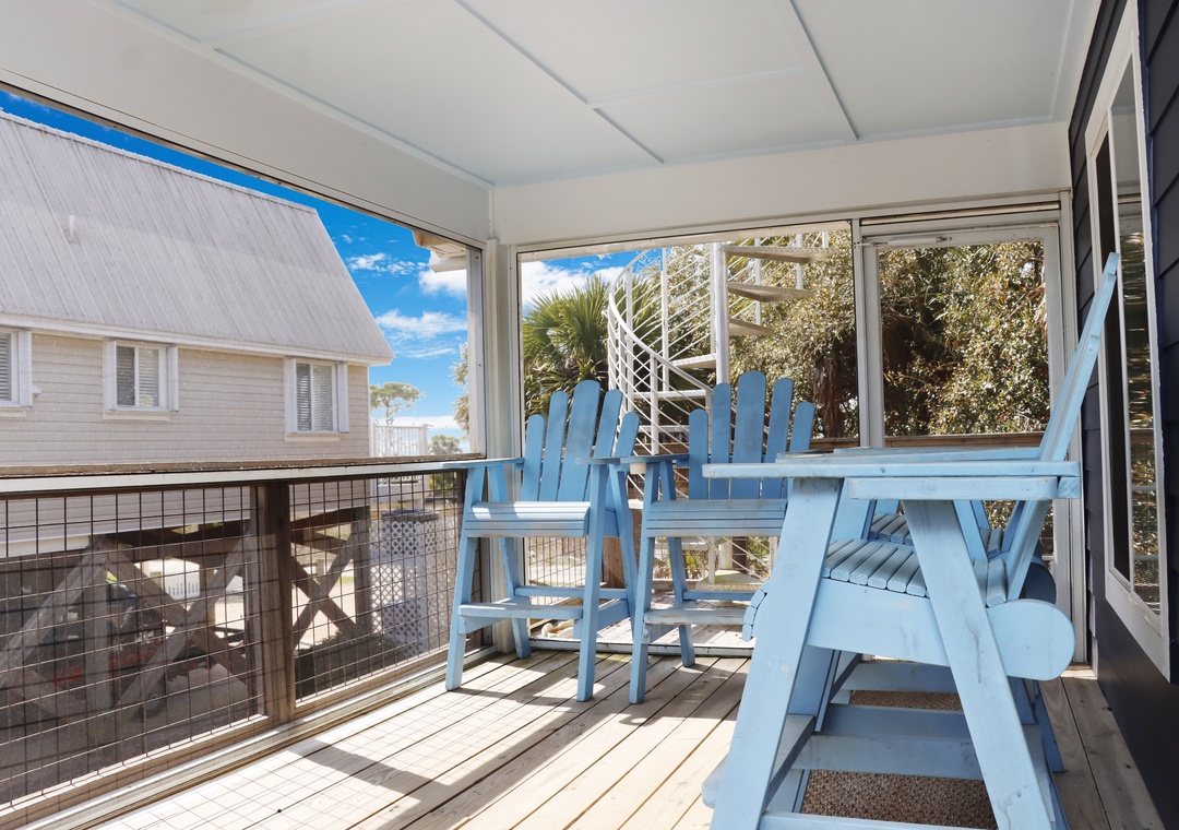 Screened Deck with Adirondack Seating
