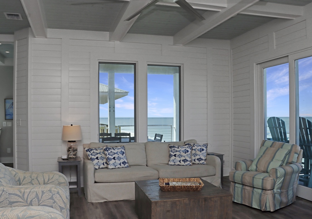 Living Room with Amazing Beach Views