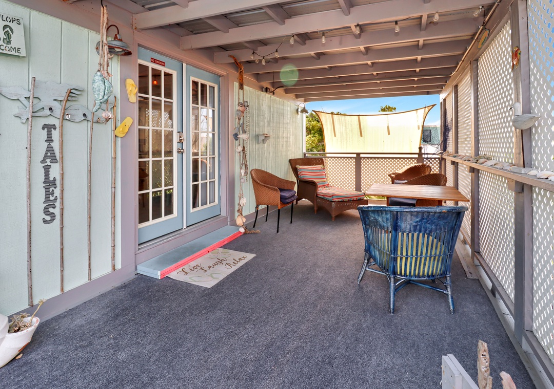 Covered Deck and Main Entrance