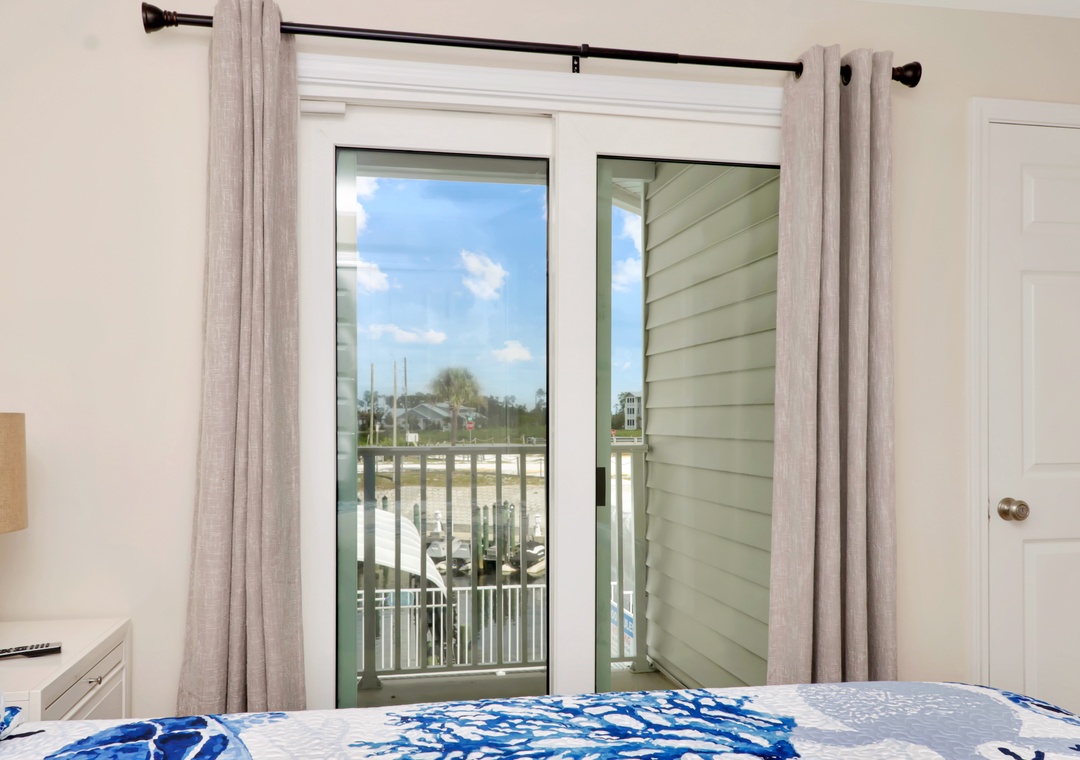 Bedroom 2 with Covered Deck Overlooking Pool