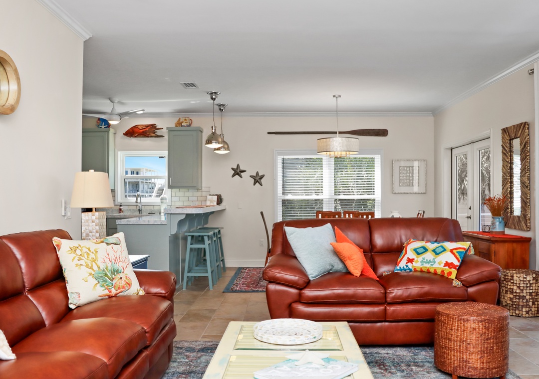 Living Room Dining Area and Kitchen