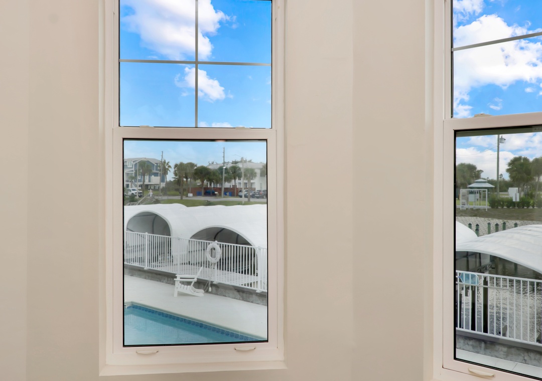 Community Pool View from Stairway