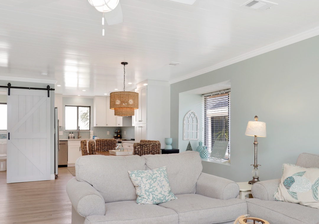 Living Area and Half Bathroom