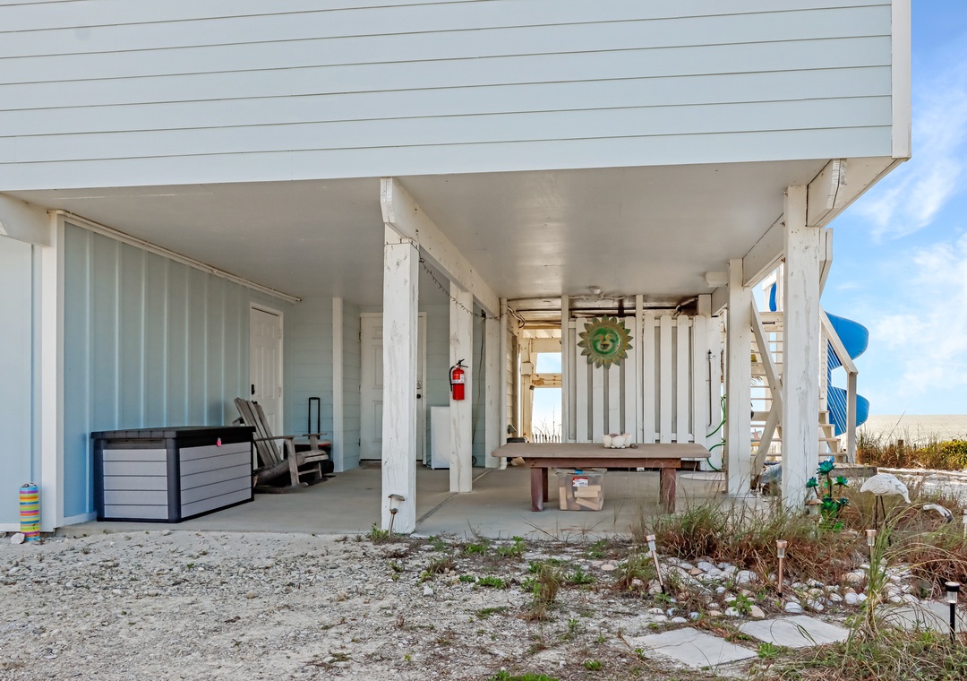 Under House with Outdoor Shower