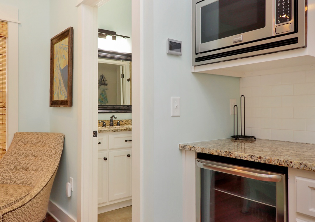 Kitchenette and Full Bathroom