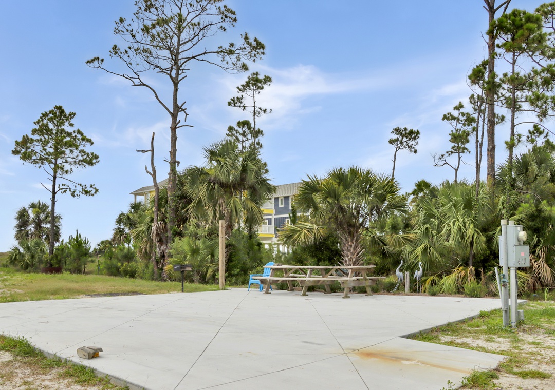 Concrete Pad with Picnic Area
