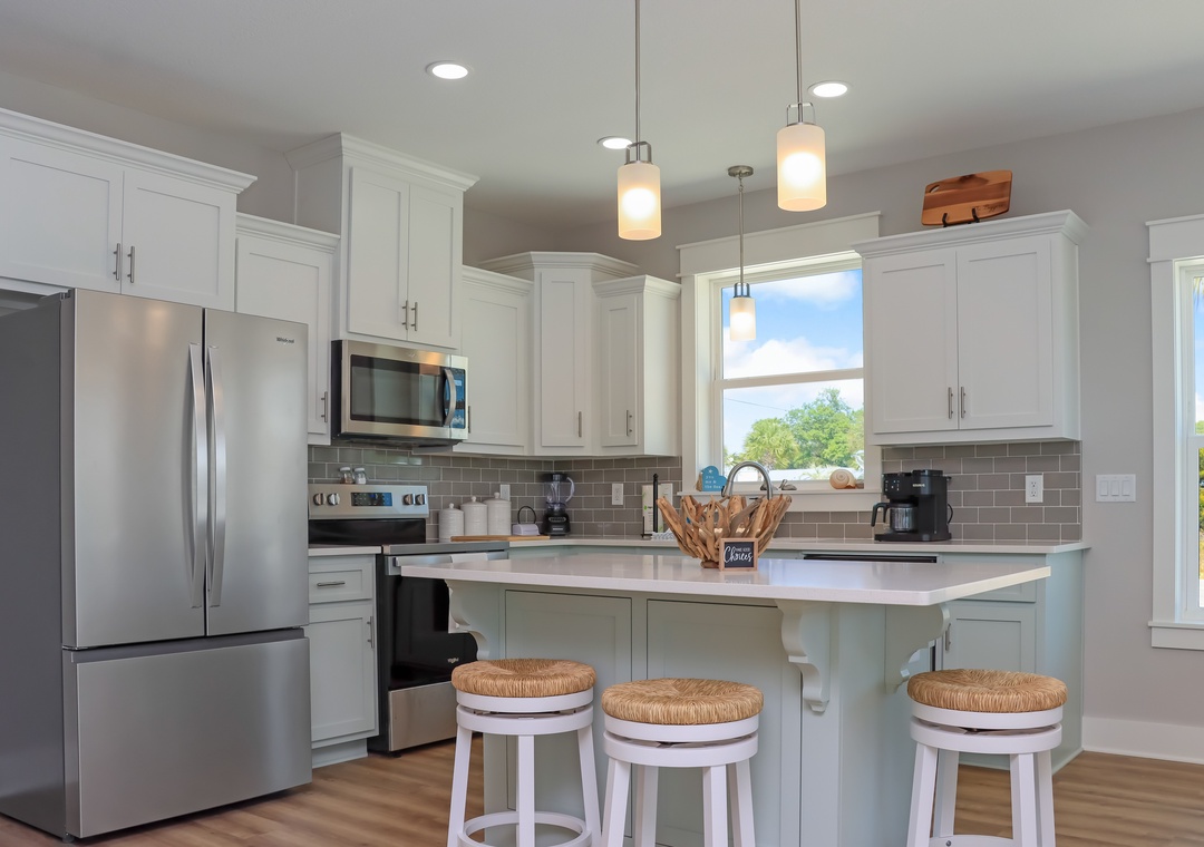Kitchen with Island and Bar Seating