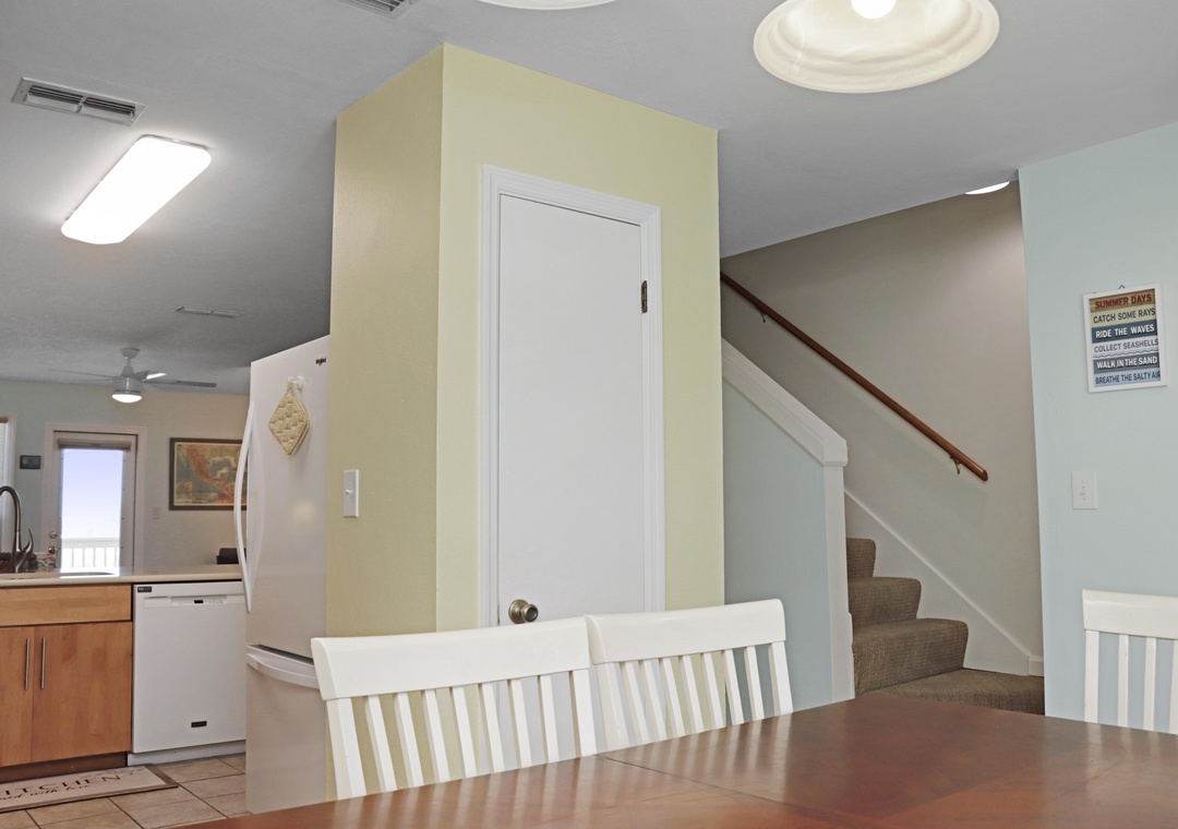 Dining, Kitchen and Stairs to Second Floor