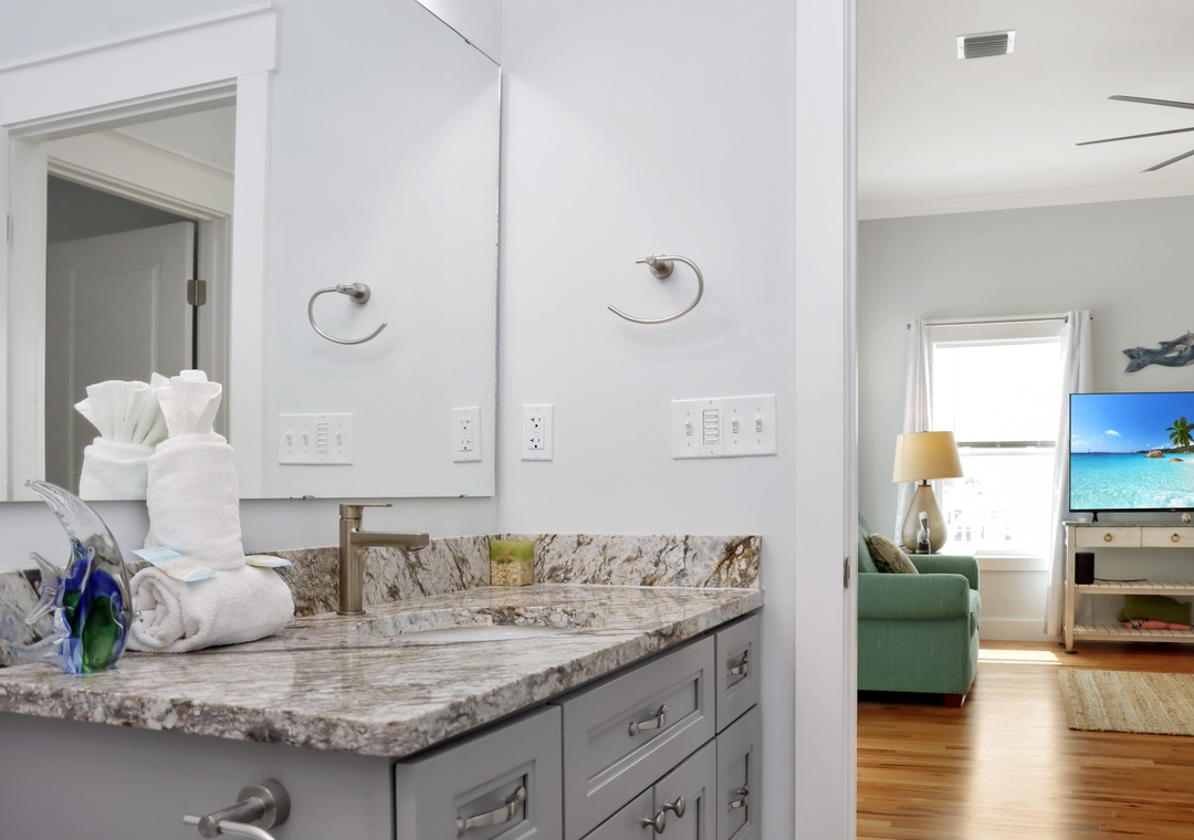 Full Bathroom and Living Room