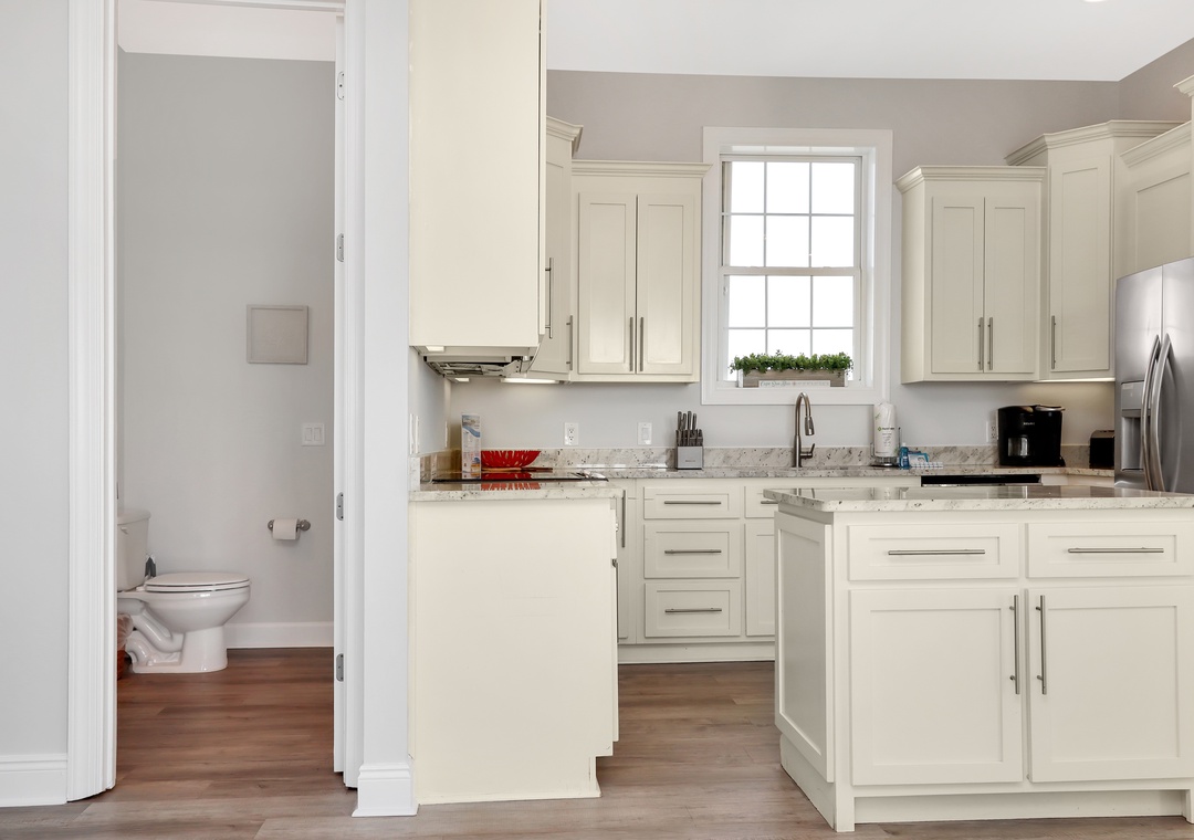 Half Bathroom and Kitchen