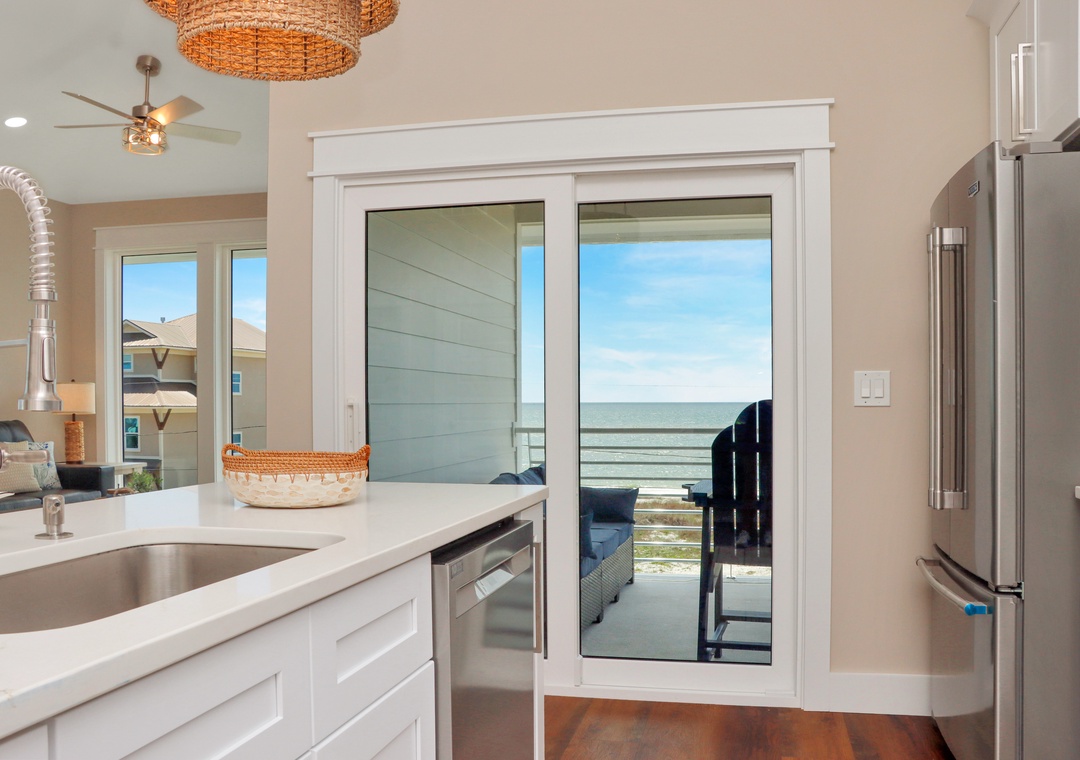 Kitchen - View onto Deck