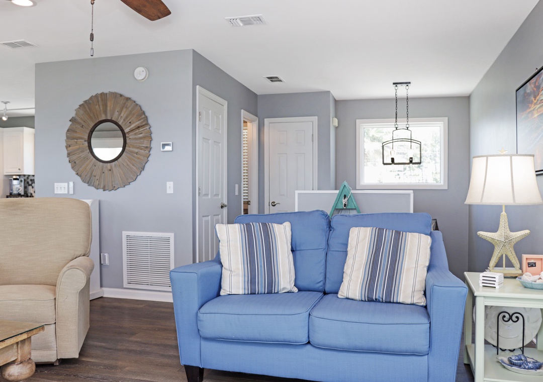Living Room and Half Bathroom