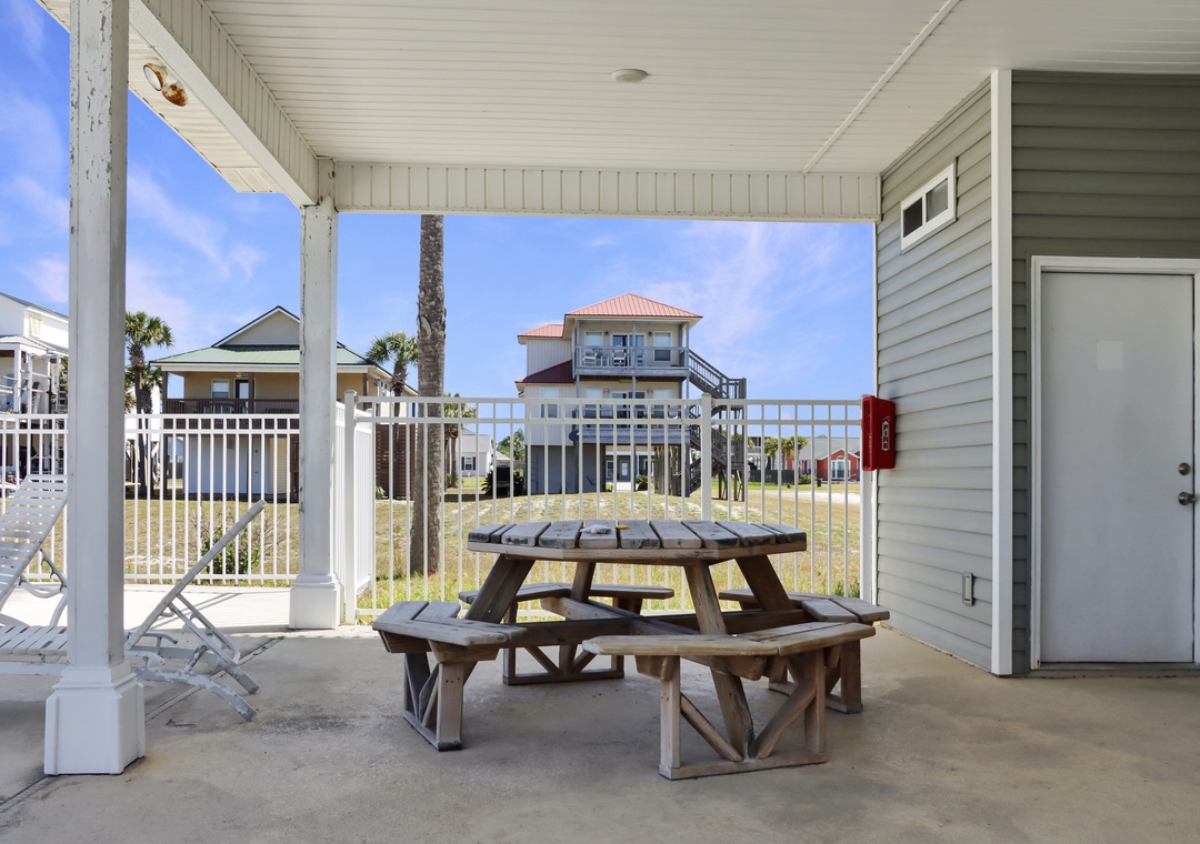 Picnic Area and Restrooms at Community Pool