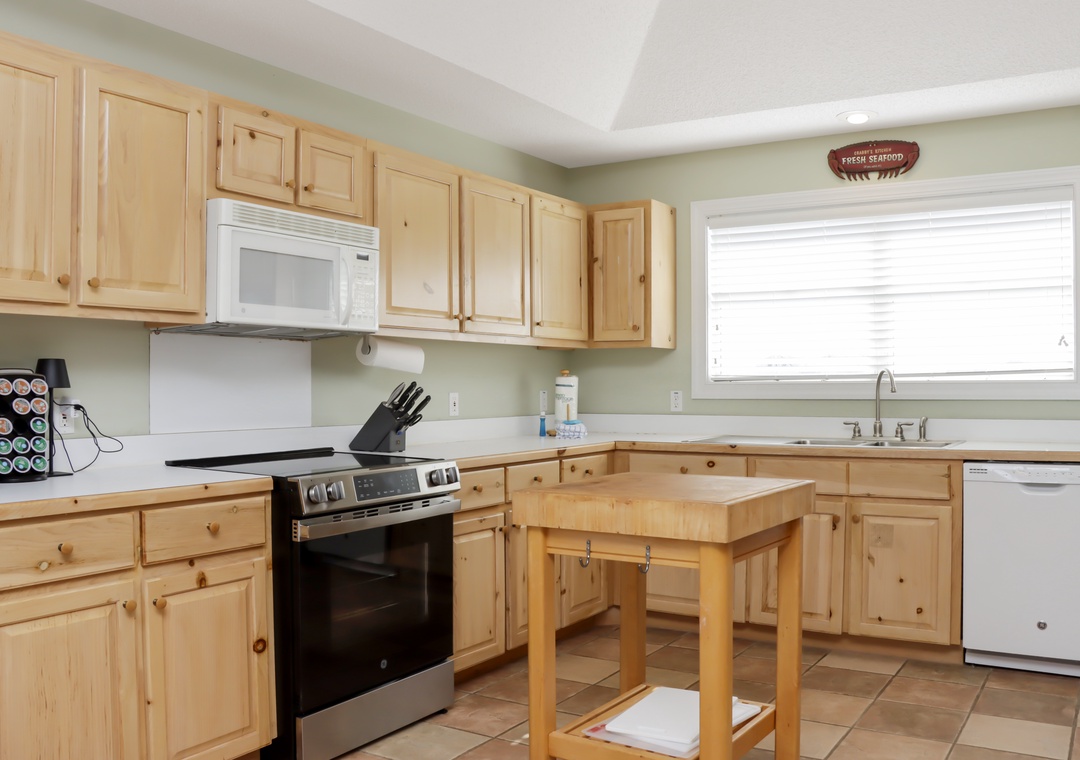 Kitchen with Butcher Block Island