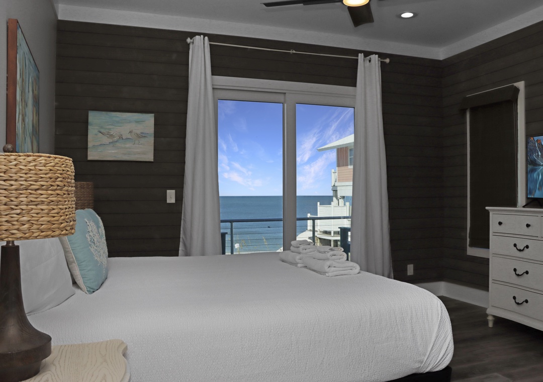 Bedroom 1 with Beach Front Deck