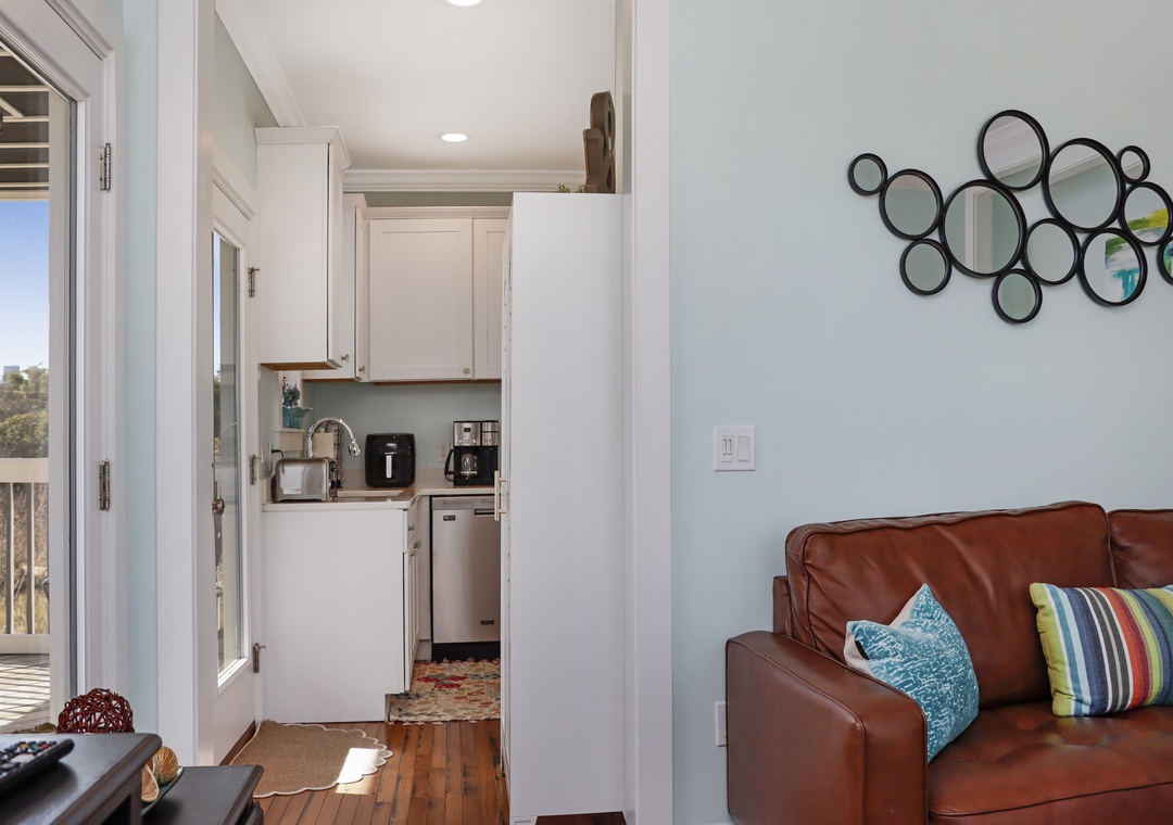 Living Room View into Kitchen
