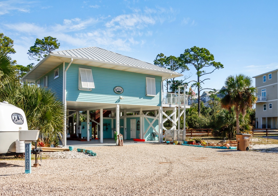 Driveway Leading to Parking Under House