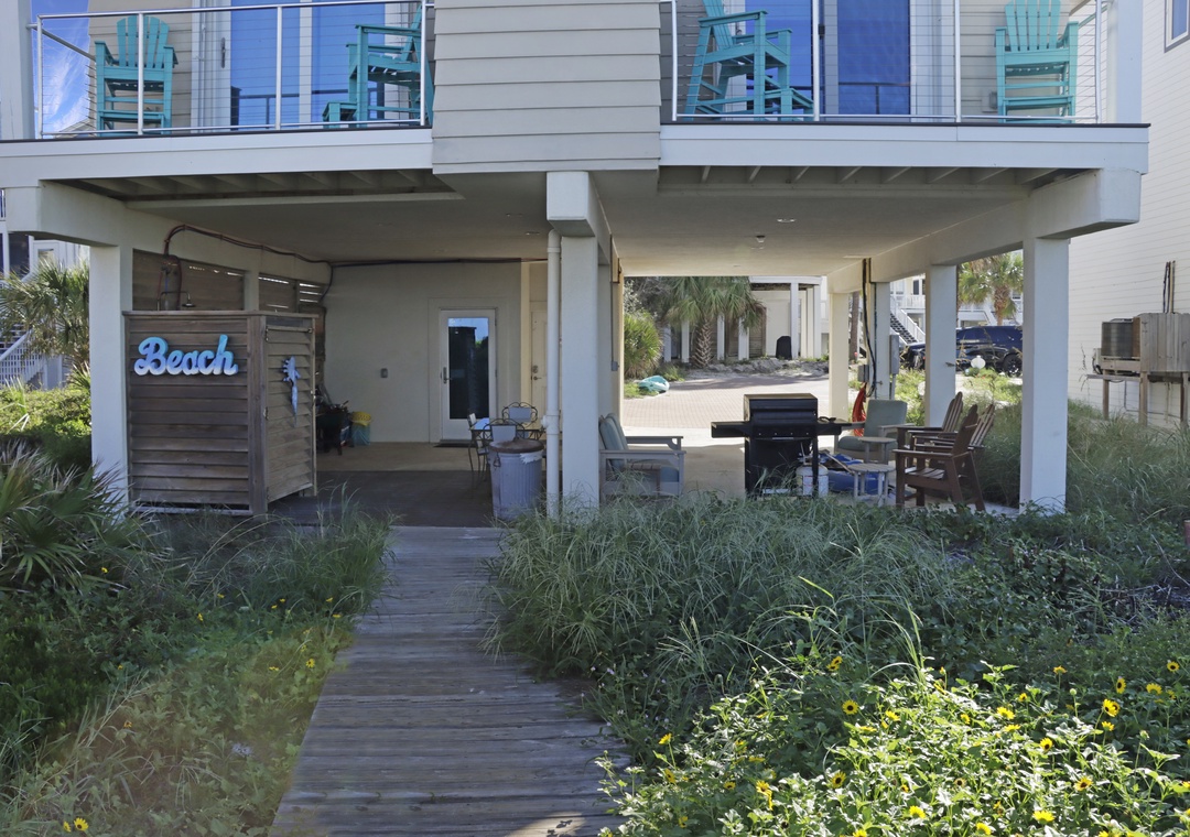 Beach Front Grilling Area and Outdoor Shower