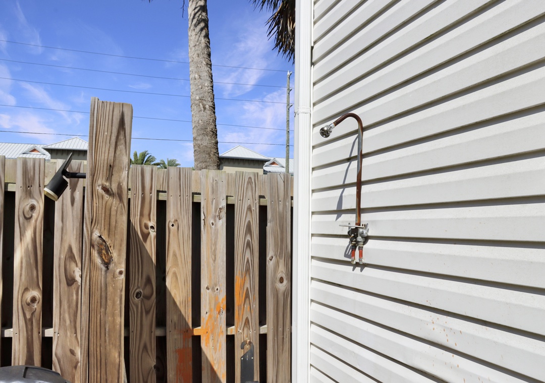 Outdoor Shower in Backyard