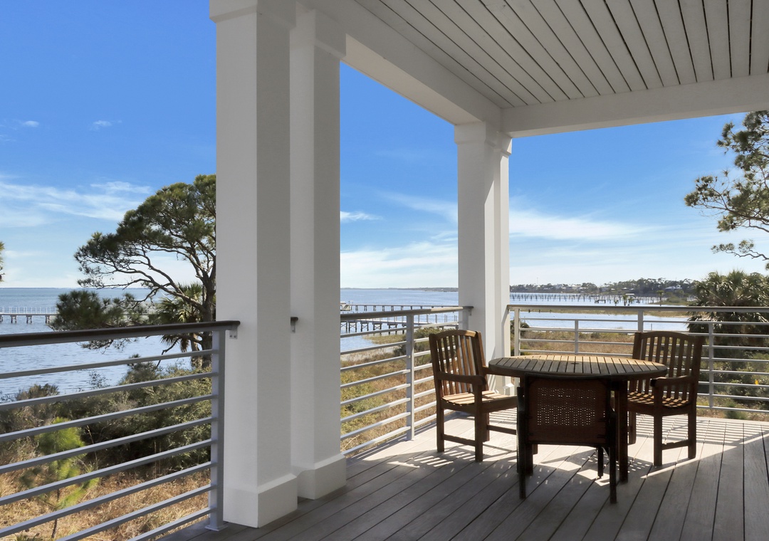 First Floor Covered Deck with Outdoor Dining