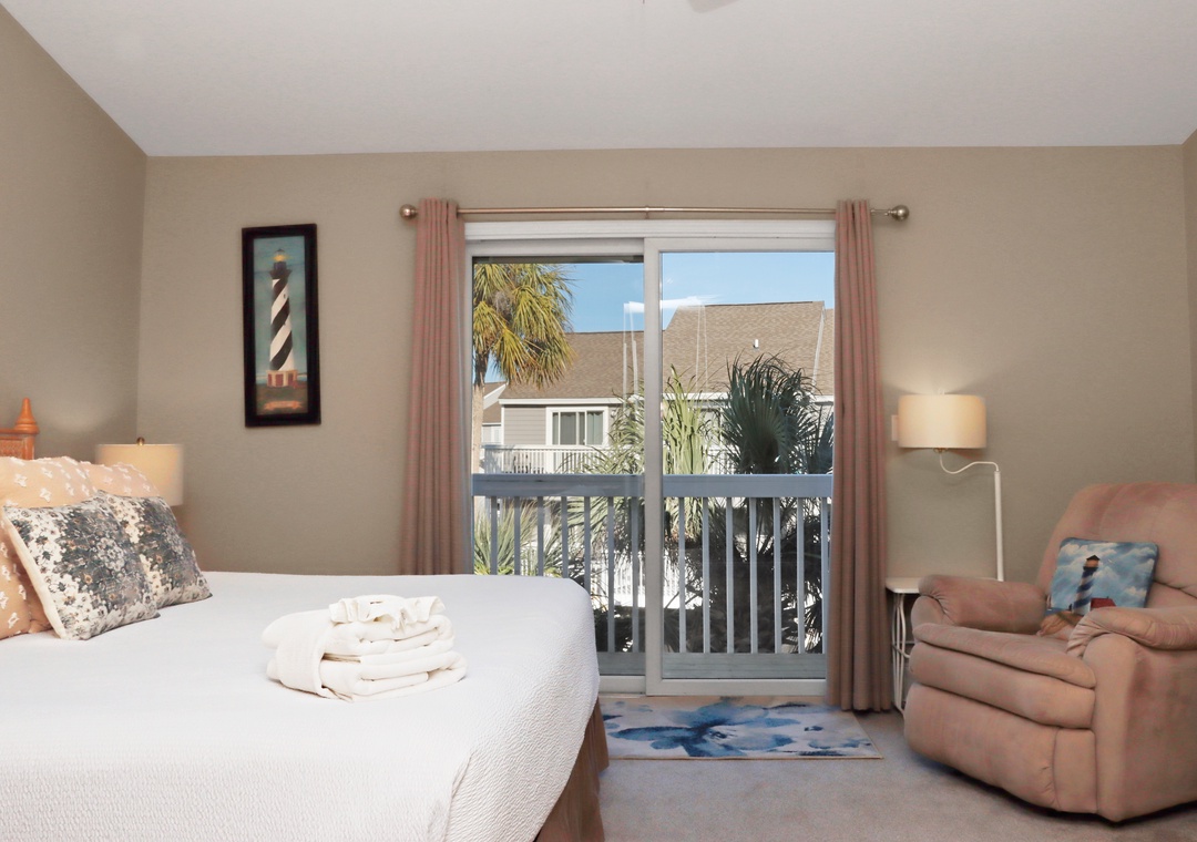 Bedroom 2 - Master Bedroom with View onto Deck
