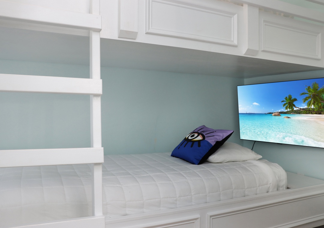 Bedroom 1 - Custom Bunk Beds and TV