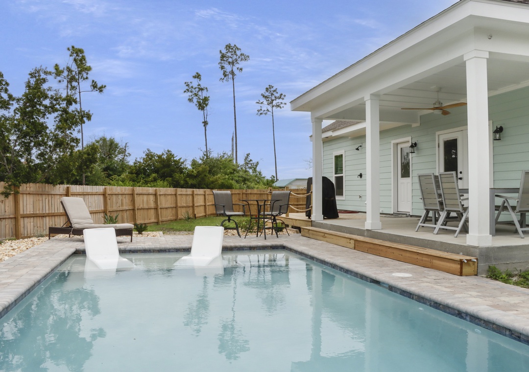 Private Swimming Pool with Relaxing Sun Shelf